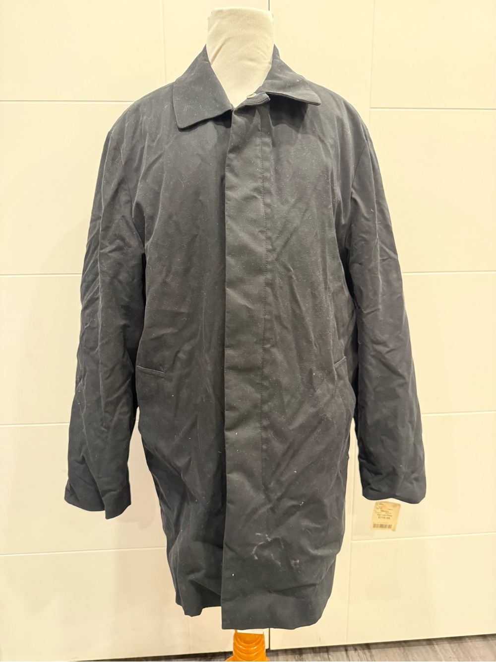 NWT Calvin Klein Black Trench Coat - Minimal Collared Overcoat